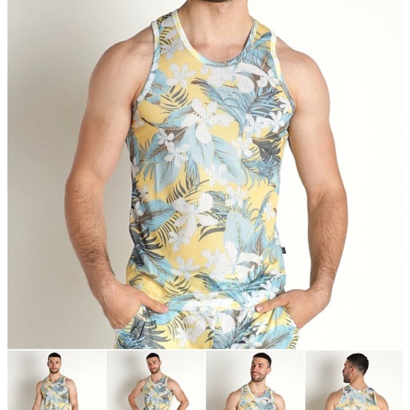 Men's Tropical Floral Tank Top. Timoteo. Size Small. - Picture 1 of 7